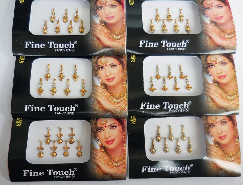 Fine Touch 8 Pack - 56 Silver, Golden,Black,Multicolored Face Jewels crystal - Image 2