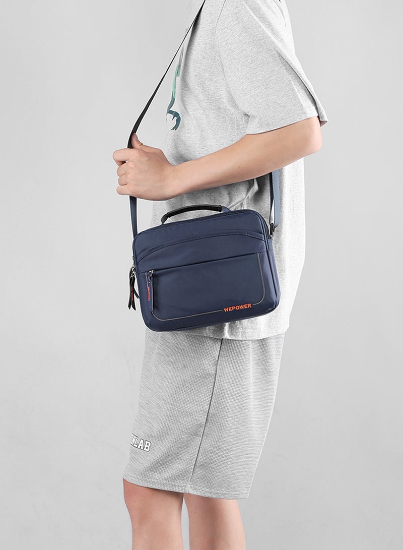 Qiccijoo Small Messenger Bag Crossbody Bags for Men and Women Shoulder Bag Sling Bag Travel Bag for Work Business Satchel Bags Small Carry Bags Purse(Blue) - Image 4