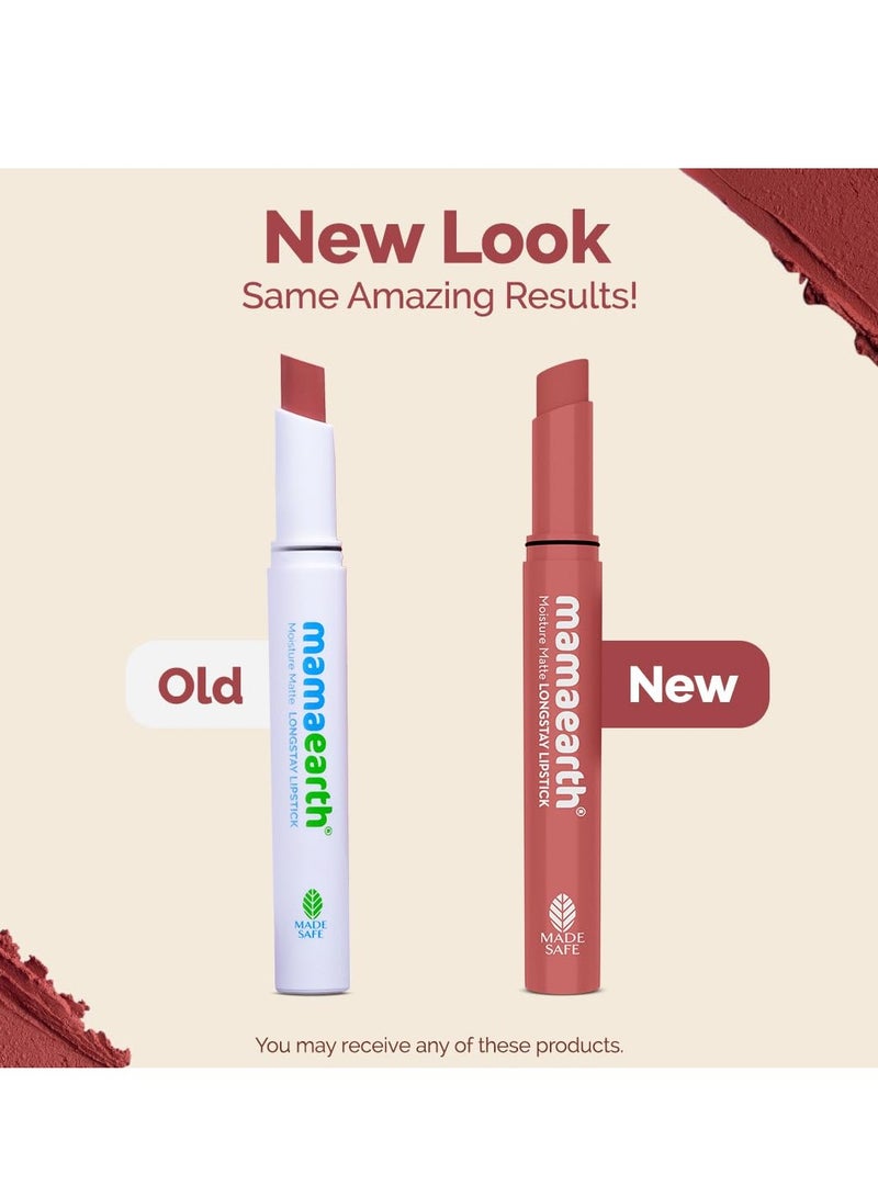 ماما إيرث أحمر شفاه مرطب مطفي يدوم طويلاً 01 Carnation Nude 2 جم - Image 2