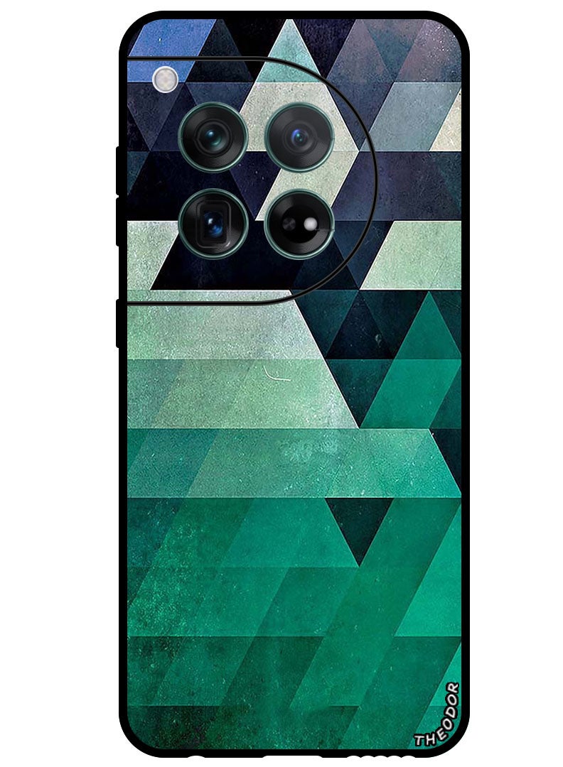 Theodor Protective Case Anti Scratch Shock Proof Bumper Cover For OnePlus 12 Triangle Seacolor Pattern - Image 1