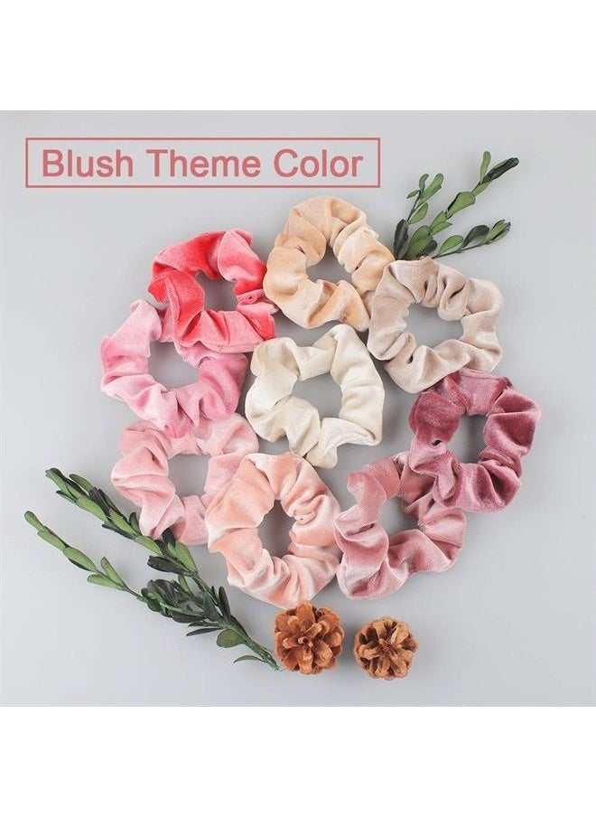 Heqishun - 18 Pcs Blush Theme Hair Scrunchies Velvet Elastic Hair Bands Pink Love Scrunchy Hair Ties Hair Bobbles for Women and Girls - Image 1
