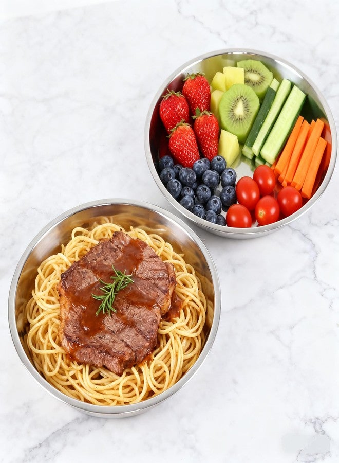 Tyminin 4-Piece Stainless Steel Round Plates, Dinner Plate Dish, 10-Inch - Image 4