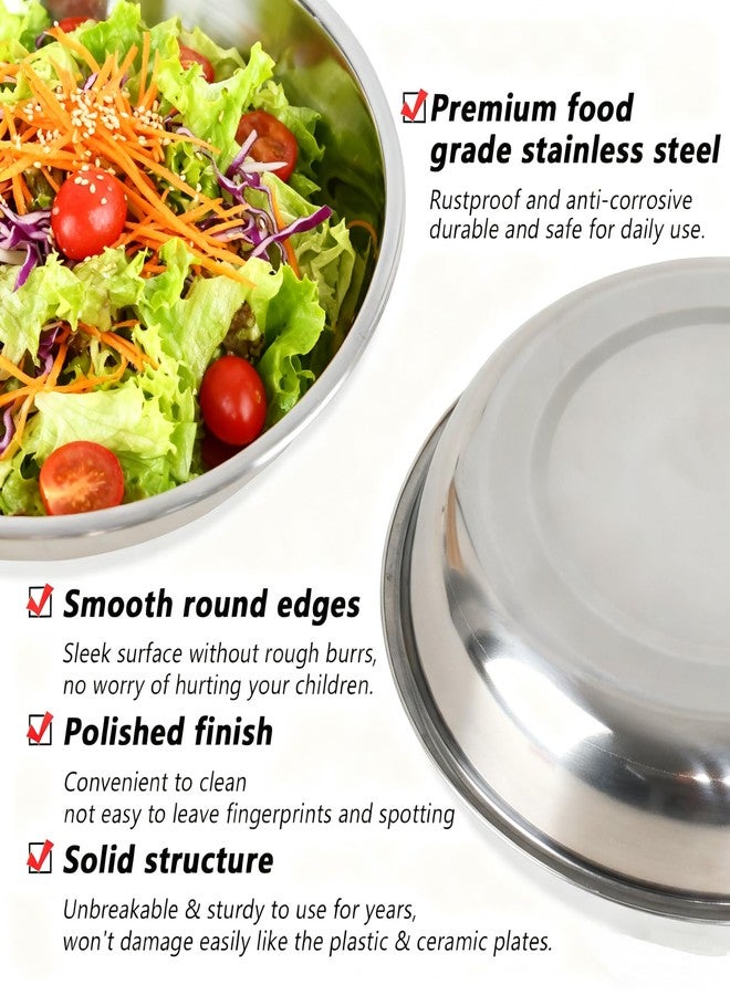 Tyminin 4-Piece Stainless Steel Round Plates, Dinner Plate Dish, 10-Inch - Image 3