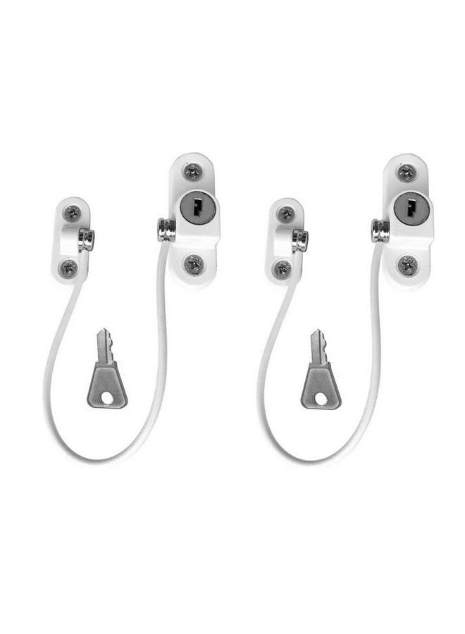 GOSONO Child Safety Locks Window Door Cable Ventilator Kid Lock Baby Security Locking Keyed Opening Restrictor For Baby Protection Prevent Children Falling Window Lock (2PC White) - Image 1