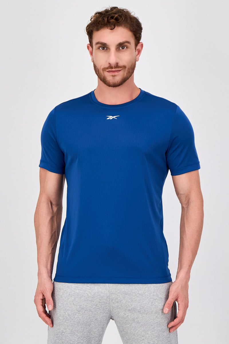 Reebok Men Sportswear Fit Short Sleeve Training T-Shirt, Athletic Blue - Image 1