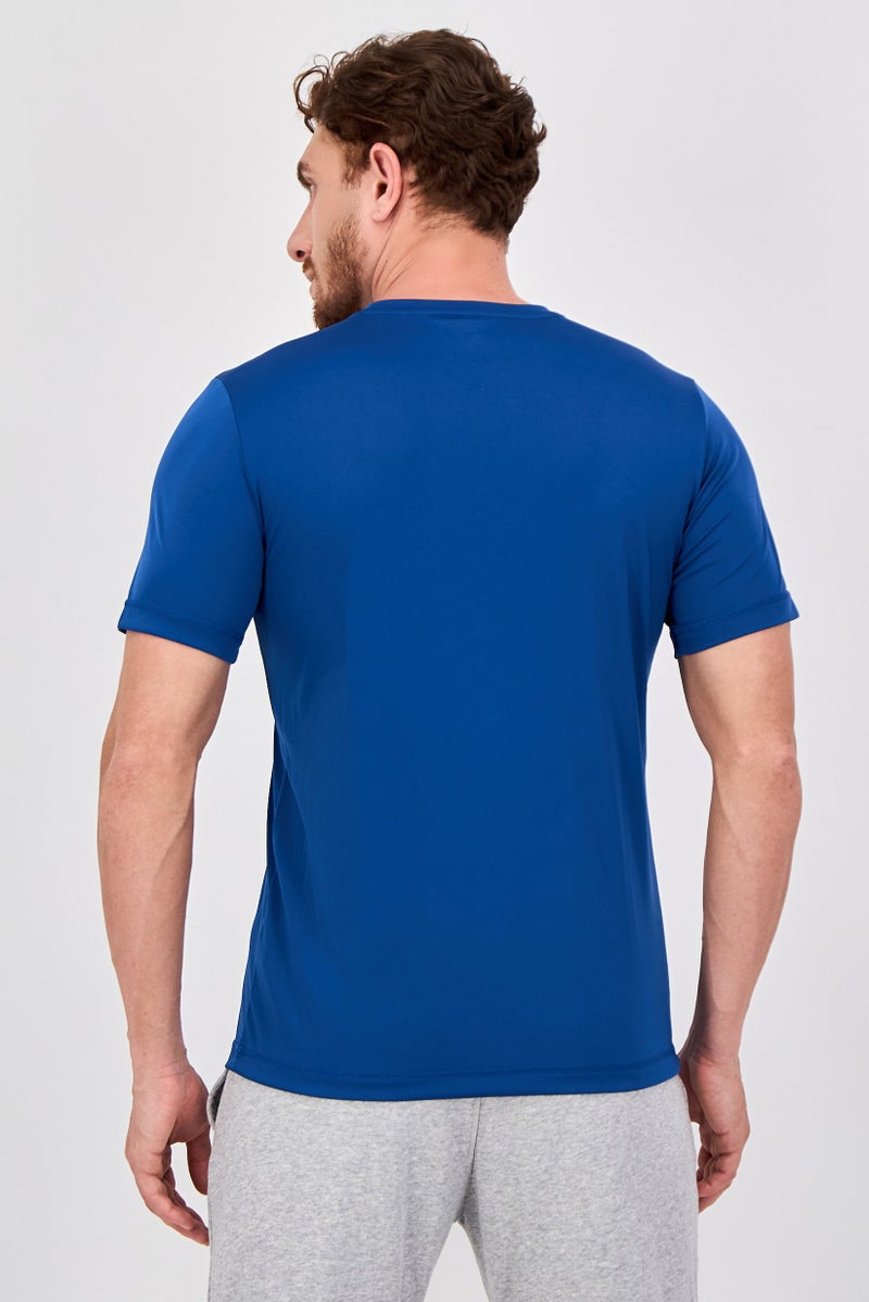 Reebok Men Sportswear Fit Short Sleeve Training T-Shirt, Athletic Blue - Image 3
