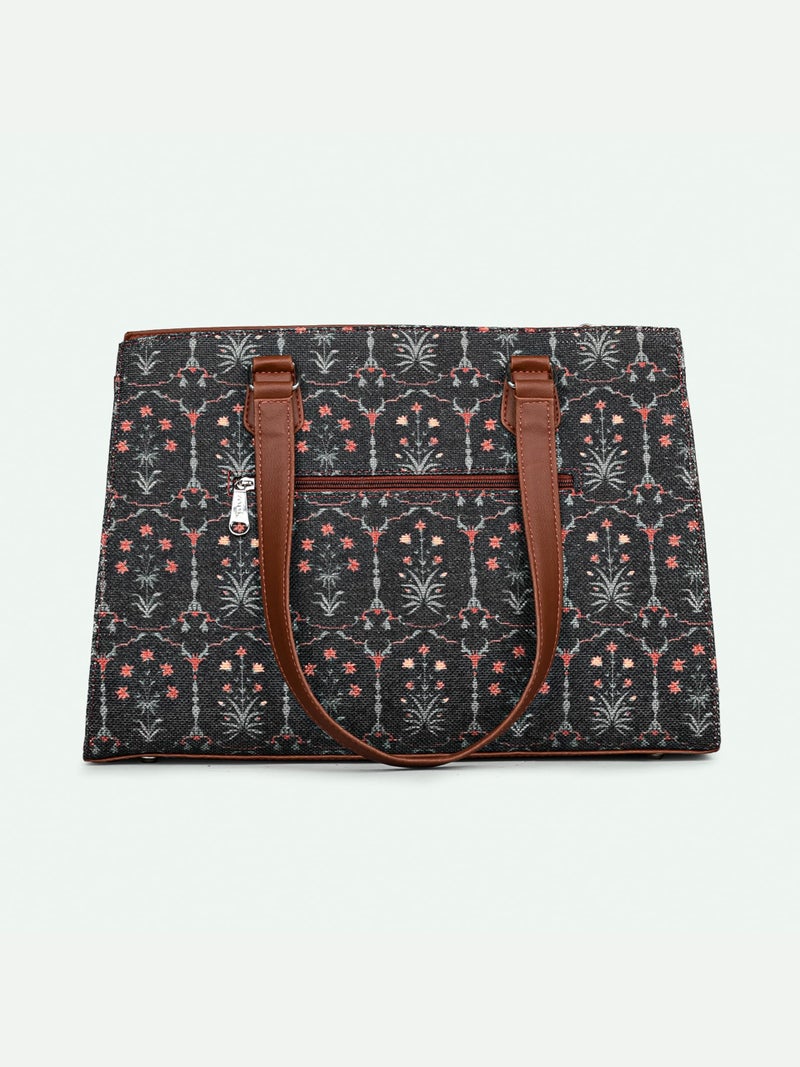ZOUK Statement Business Bag | Stylish Handbag for Women Office Use | Tote Bags for Woman | Fits 14 Inch Laptop | Water-Resistant | Big Size | Aesthetic Purse | Taj Guldasta - Image 5