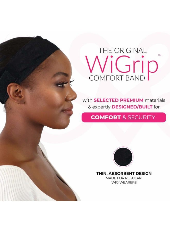 MILANO COLLECTION WiGrip, The Original Comfort Grip Band, Adjustable Wig Bands for Women Provides Glueless Support, Non-Slip Wig Grip Headbands for Women Tension-Free, One Size Fits All, Black, 2 Pack - Image 3