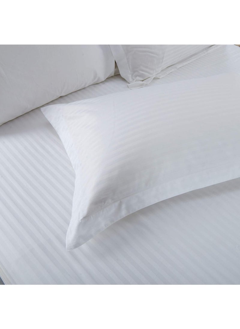 RISHAHOME Set Of 2 Luxurious Pillowcases With Oxford Edges 50X75 5 Cm   400 Tc 100  Pure Cotton Pillow Cover With 1 Cm Stripes  - Image 2