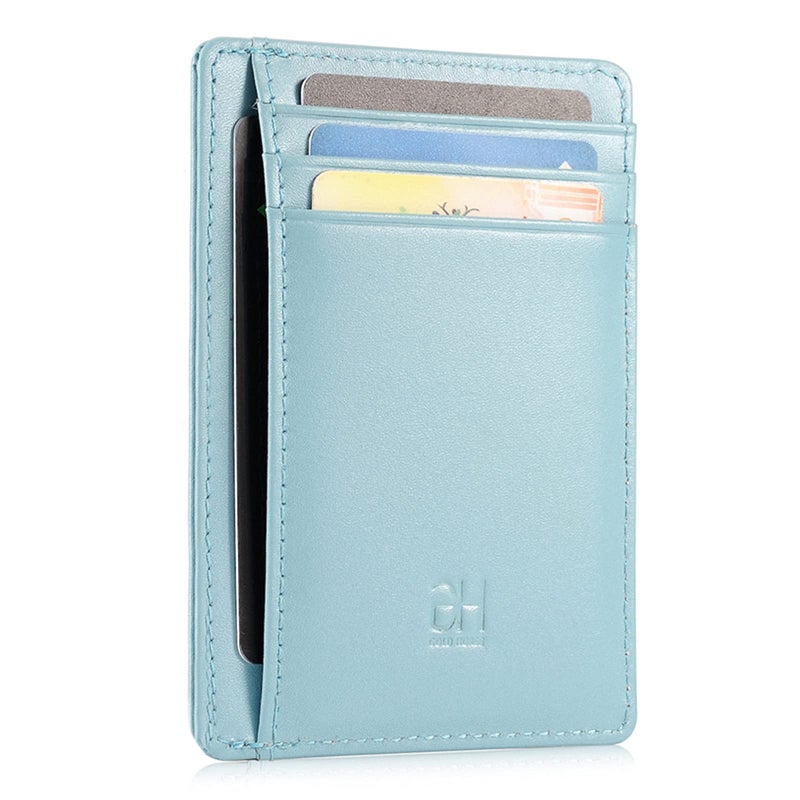 GH GOLD HORSE Slim RFID Blocking Card Holder Minimalist Leather Front Pocket Wallet for Women - Image 1