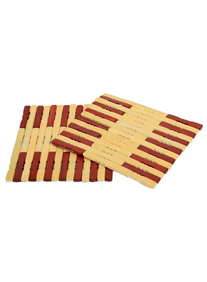 Kuber Industries Wooden Pallet Beverage Coasters for Hot and Cold Drinks with Pencil Design (Brown), Standard (HS_36_KUBMART018964) - Image 1