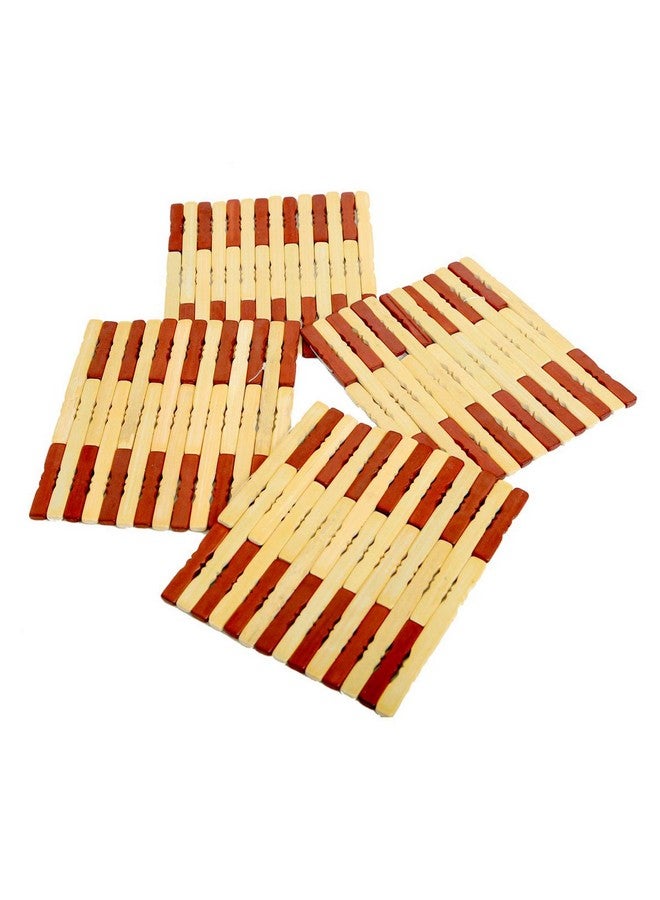 Kuber Industries Wooden Pallet Beverage Coasters for Hot and Cold Drinks with Pencil Design (Brown), Standard (HS_36_KUBMART018964) - Image 3