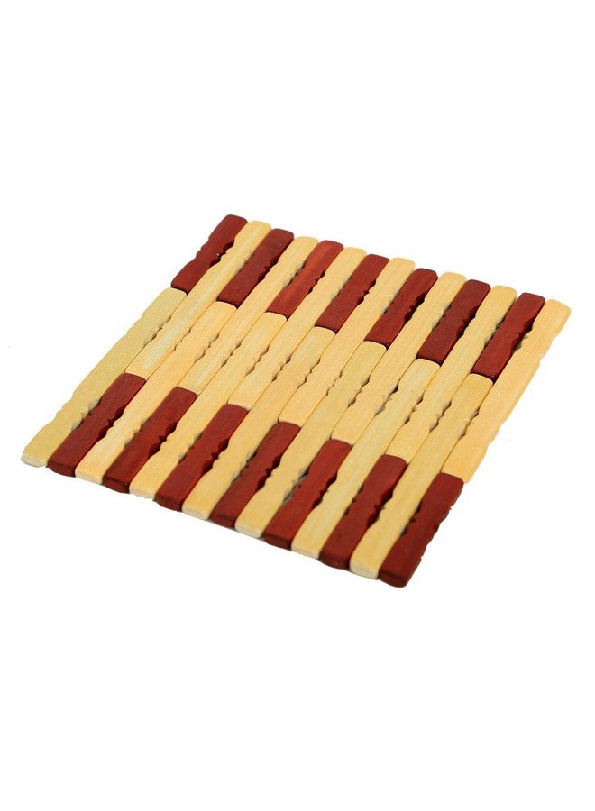 Kuber Industries Wooden Pallet Beverage Coasters for Hot and Cold Drinks with Pencil Design (Brown), Standard (HS_36_KUBMART018964) - Image 2