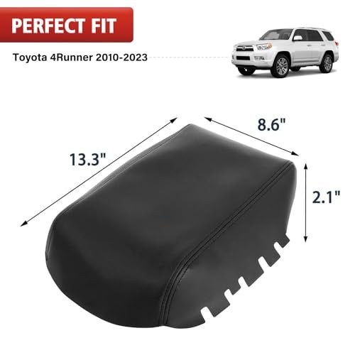 KBH Car Center Console Armrest Cover Replacement for Toyota 4Runner 2010-2023, Vinyl Leather Replace Upholstery, Anti-Scratch, Black - Image 4