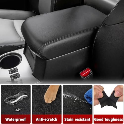 KBH Car Center Console Armrest Cover Replacement for Toyota 4Runner 2010-2023, Vinyl Leather Replace Upholstery, Anti-Scratch, Black - Image 3