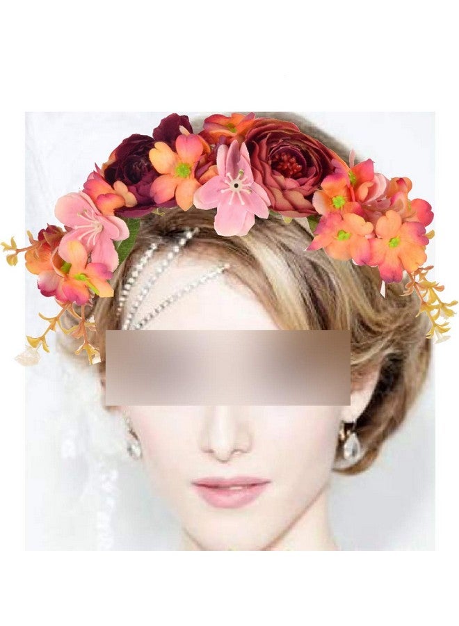 MEANT2TOBE Orange Pink Flower Tiara, Sash Set & Dad Pin - Maternity Gift For Mom & Him, Baby Girl Shower Decor - Image 5