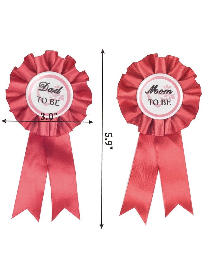 MEANT2TOBE Orange Pink Flower Tiara, Sash Set & Dad Pin - Maternity Gift For Mom & Him, Baby Girl Shower Decor - Image 4