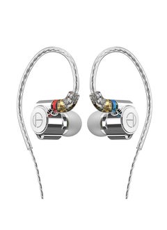 TRN TRN TA 1 In Ear Earphone 1BA+ 1DD Dual Hybrid Driver HIFI Earphone Metal Headphone Earbud With Detachable MMCX Silver-plated Cable Without Mic Silver  - Image 1