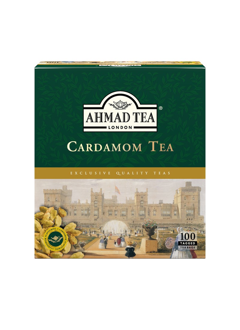 Ahmad Tea Cardamom Tagged Tea 100 Teabags (200g) - Image 1