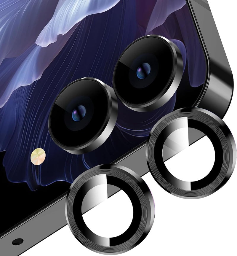 Lensarmor Camera Lens Protector Rings for Samsung Galaxy Z Flip 7 (Pack of 2) – Jet Black Metal Lens Covers, Scratch Resistant Aluminum Alloy Camera Rings - Image 1