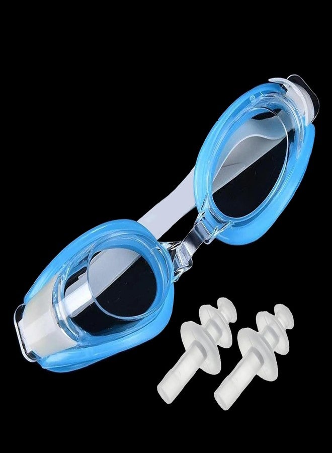 HUNCHA Swim Goggles, Swimming Goggles No Leaking Full Protection Adult Men Women Youth, Anti Fog Air Tight Wide View Swimming Goggles With Adjustable Strap & Ear Plug, for 3+ to Adults, Pack of 1 - Image 1