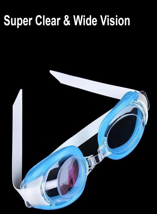 HUNCHA Swim Goggles, Swimming Goggles No Leaking Full Protection Adult Men Women Youth, Anti Fog Air Tight Wide View Swimming Goggles With Adjustable Strap & Ear Plug, for 3+ to Adults, Pack of 1 - Image 4