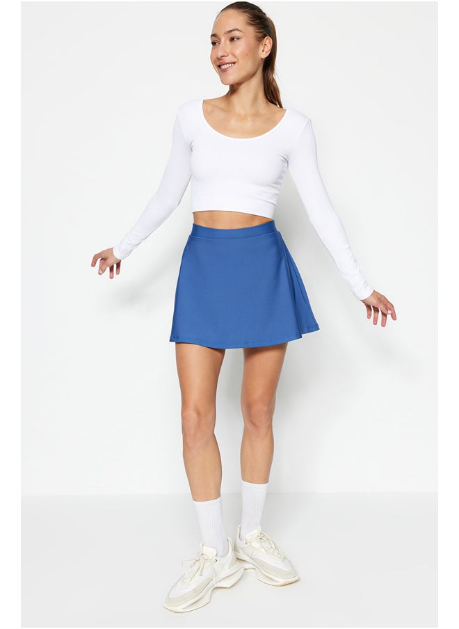 trendyol - Indigo 2 Layer Tennis Knitted Sports Shorts Skirt With Inner Shorts TWOSS22SR00067 - Image 1