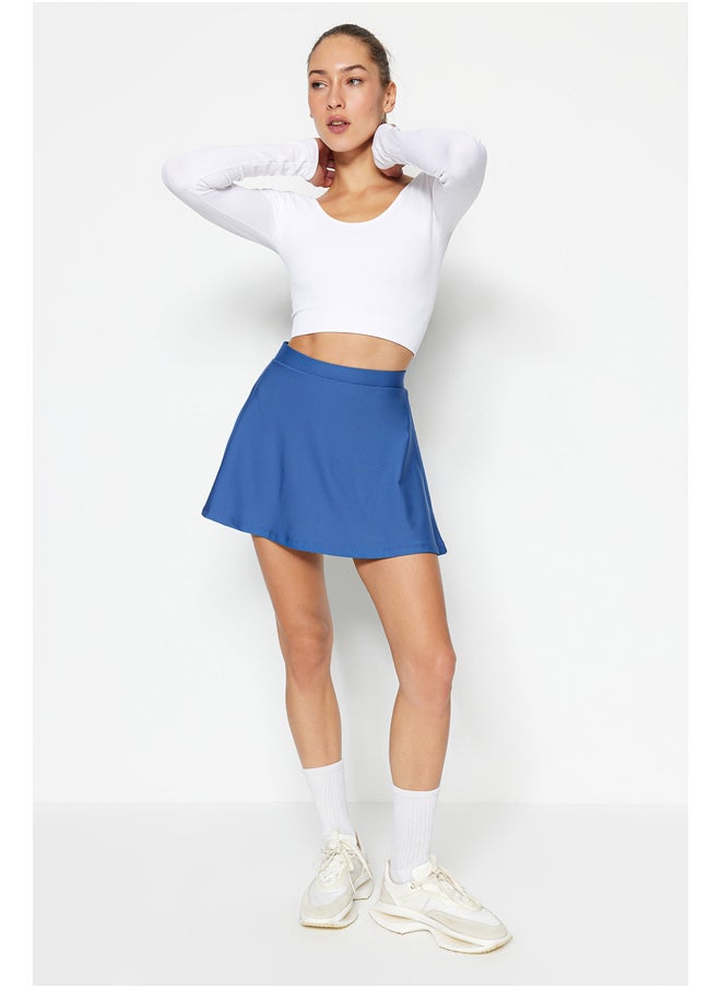 trendyol - Indigo 2 Layer Tennis Knitted Sports Shorts Skirt With Inner Shorts TWOSS22SR00067 - Image 1