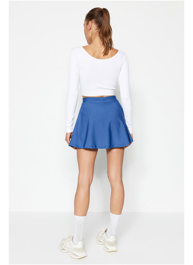 trendyol - Indigo 2 Layer Tennis Knitted Sports Shorts Skirt With Inner Shorts TWOSS22SR00067 - Image 1
