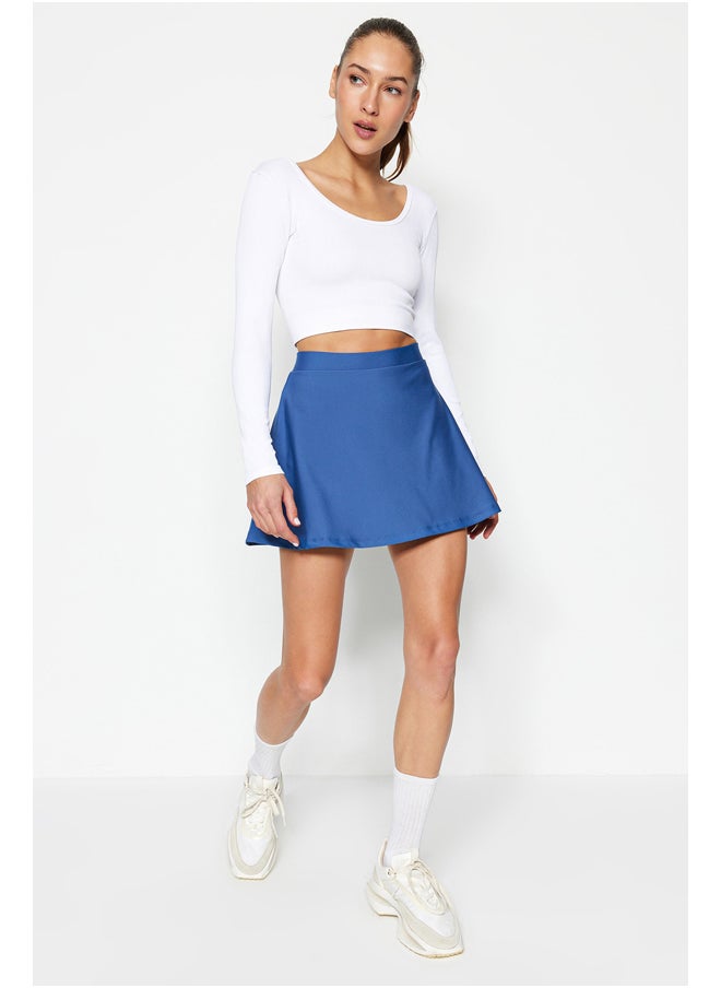 trendyol - Indigo 2 Layer Tennis Knitted Sports Shorts Skirt With Inner Shorts TWOSS22SR00067 - Image 1