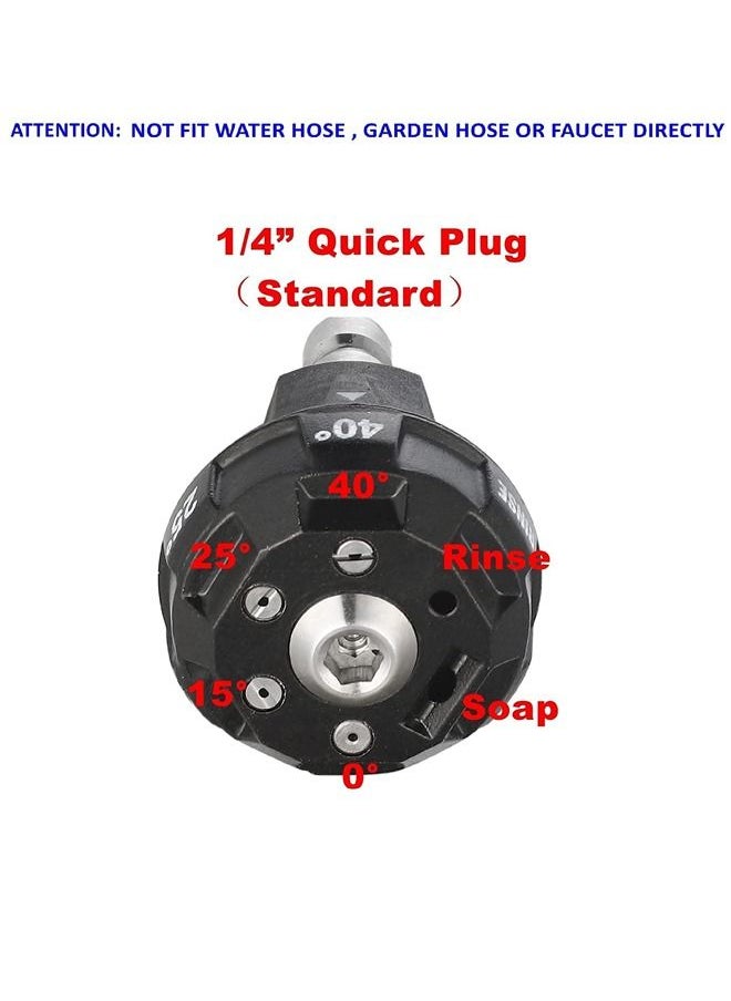 Excefore - Pressure Washer Spray Nozzle, 6-in-1 Quick Change over and Adjustable, 1/4in Plug Connect Tips MAX 4000PSI for Pressure Washer - Image 1