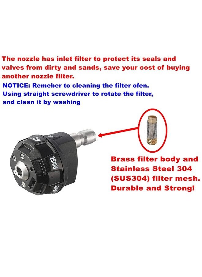 Excefore - Pressure Washer Spray Nozzle, 6-in-1 Quick Change over and Adjustable, 1/4in Plug Connect Tips MAX 4000PSI for Pressure Washer - Image 1
