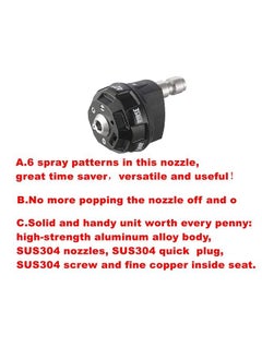 Excefore Pressure Washer Spray Nozzle, 6-in-1 Quick Change over and Adjustable, 1/4in Plug Connect Tips MAX 4000PSI for Pressure Washer  - Image 5