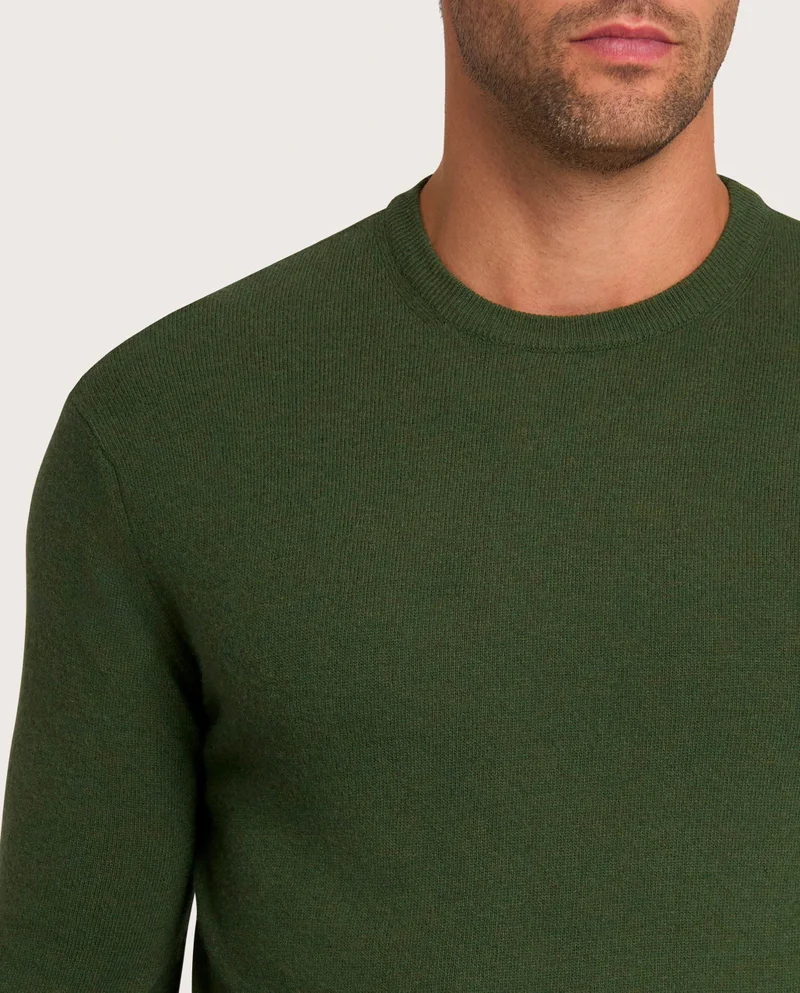 كاميتشسما Legnone Military Green Cashmere Blend Crew Neck Jumper