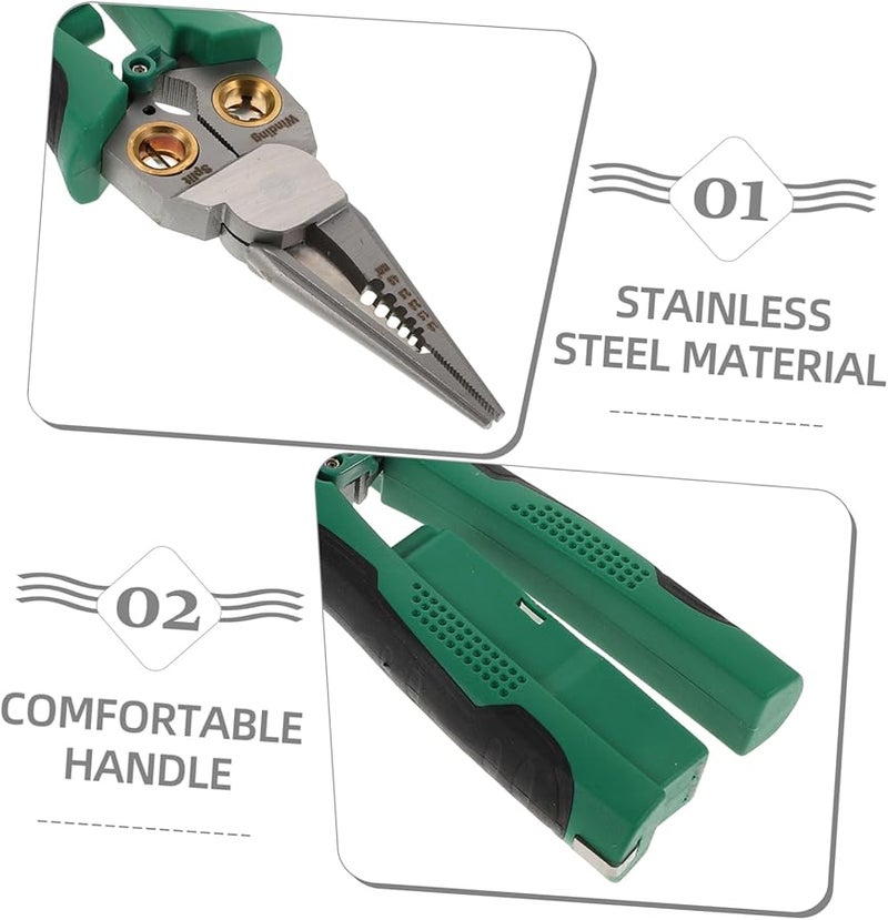 ملقط تجريد الأسلاك الفولاذي المقاوم للصدأ بمقبض مانع للانزلاق وقاطع ومشبك واختبار الجهد - Image 4