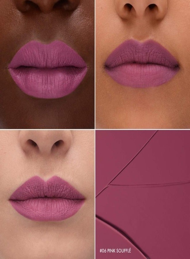 SEPHORA COLLECTION Cream Lip Stain 10HR Liquid Lipstick 06 Pink Souffle - Matte Deep Berry Pink 5ml - Image 2