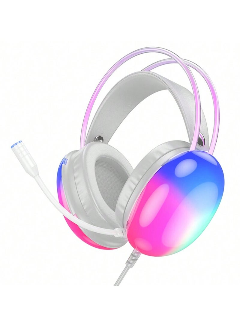 Hoco Gaming Headset With Light Effect For Pc/laptop, 3.5mm Wired Headphone Multicolor - Image 2