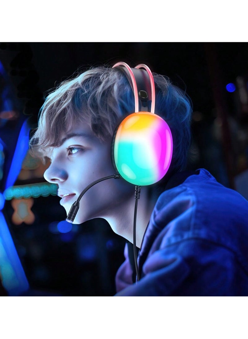 Hoco Gaming Headset With Light Effect For Pc/laptop, 3.5mm Wired Headphone Multicolor - Image 4