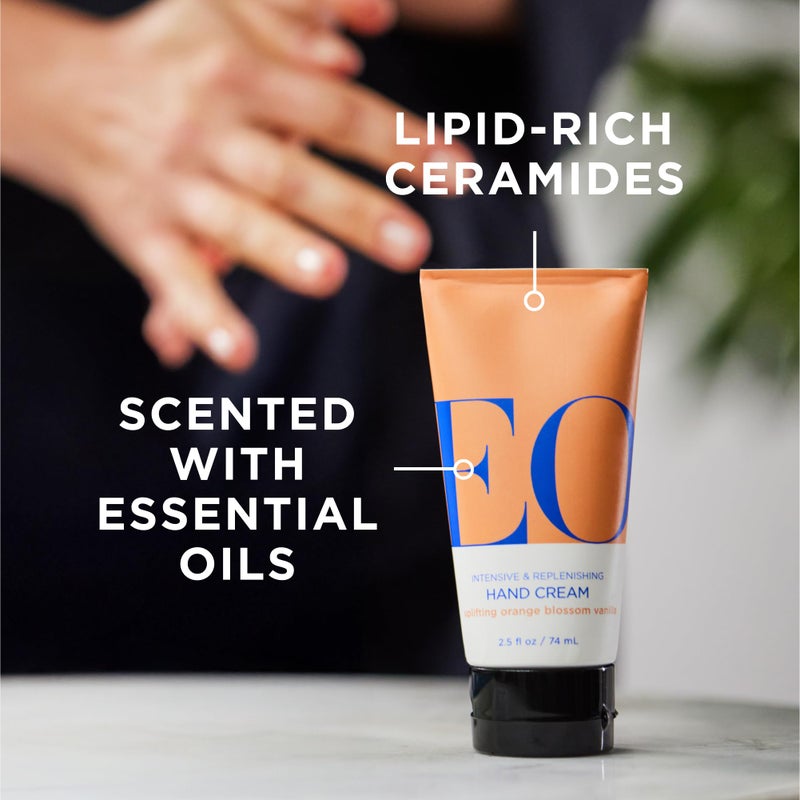EO Hand Cream, 2.5 Ounce (Pack of 2), Orange Blossom and Vanilla, Organic Plant-Based, Moisturizer for Dry Skin - Image 2