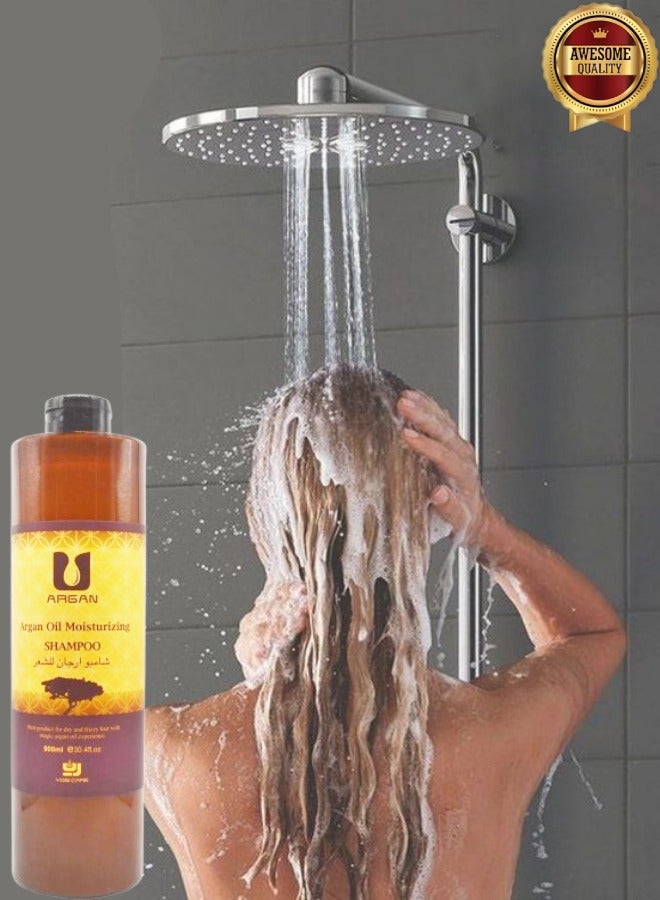 Argan 3 Pieces Argan Oil Moisturizing Shampoo Best Product For Dry And Frizzy Hair 900ml  - Image 2