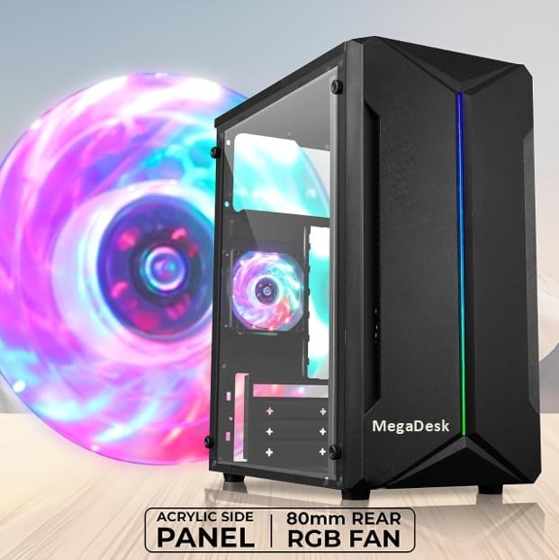 MegaDesk ميجا ديسك كمبيوتر سطح المكتب (كور i5-4400 / 8 جيجابايت رام / 256 جيجابايت SSD / HDMI / VGA / Ethernet / HD Graphics 4600 / USB 3.0 / ويندوز 10 / واي فاي) برنامج أساسي مثبت (8-256 جيجابايت) - Image 3