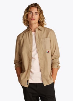 TOMMY JEANS Regular Fit Washed Twill Long Sleeve Shirt  - Image 1