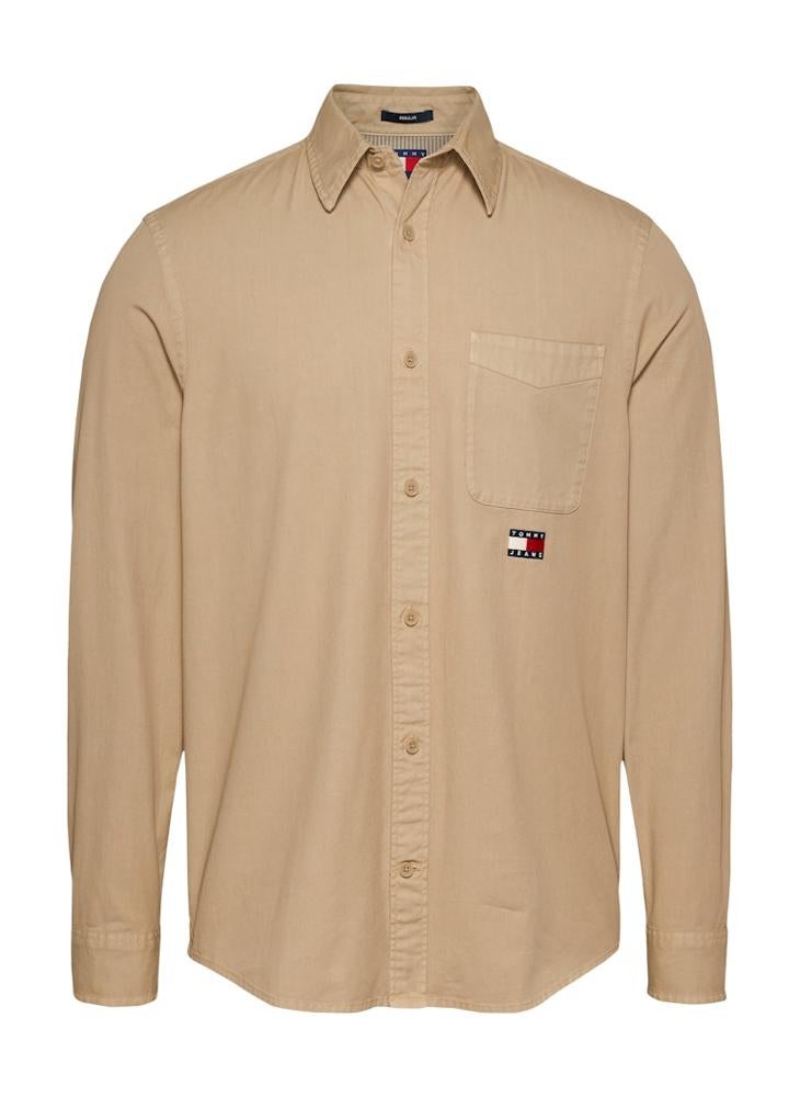 TOMMY JEANS Regular Fit Washed Twill Long Sleeve Shirt  - Image 5