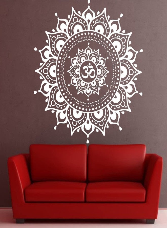 ARWY om Wall Sticker Om Logo God Wall Sticker abm66 Decorative Diwali Wall Sticker (White) Standard Size - Image 1