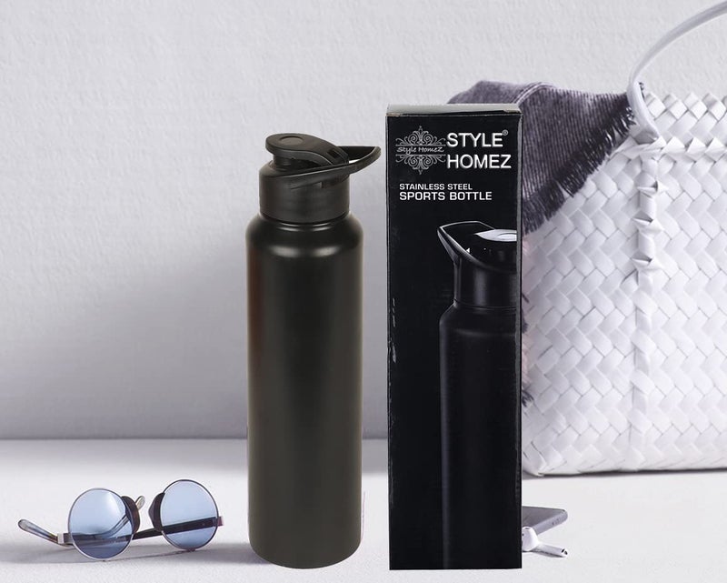 Style Homez Stainless Steel Water Bottle, Gym Sipper BPA Free Food Grade Quality Black Color 1000 ml - Image 4