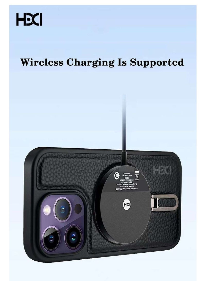 أتش دي دي iPhone 14 Pro Max Ring Holder Kickstand جراب هاتف واقٍ مقاوم للصدمات مطلي - Image 2