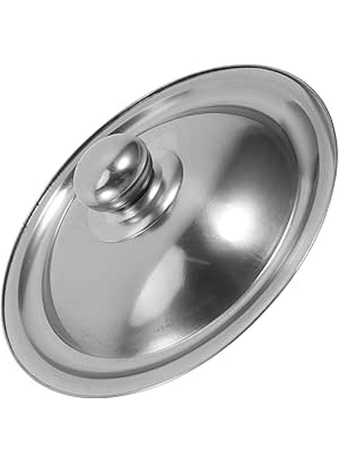 20cm Stainless Steel Universal Pot Lid for Frying Pans Skillets Round Replacement Cover with Knob - Image 1