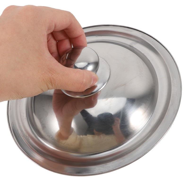 20cm Stainless Steel Universal Pot Lid for Frying Pans Skillets Round Replacement Cover with Knob - Image 4