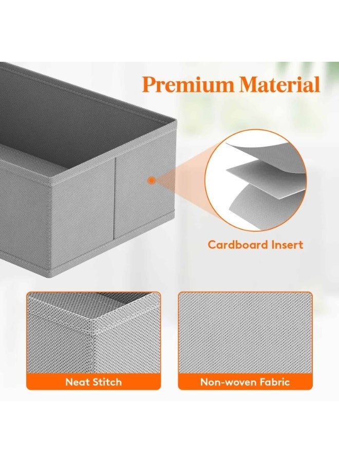 أنمي 15 قطعة طوي درج المنظم مجموعة للملابس ، الجوارب ، حمالات الصدر ، الملابس الداخلية ، المناشف ، طماق ، الجينز و البلوزات - أنيق النسيج التخزين المنظم مجموعة في 3 أحجام ، خزانة المنظمون (رمادي) - Image 5