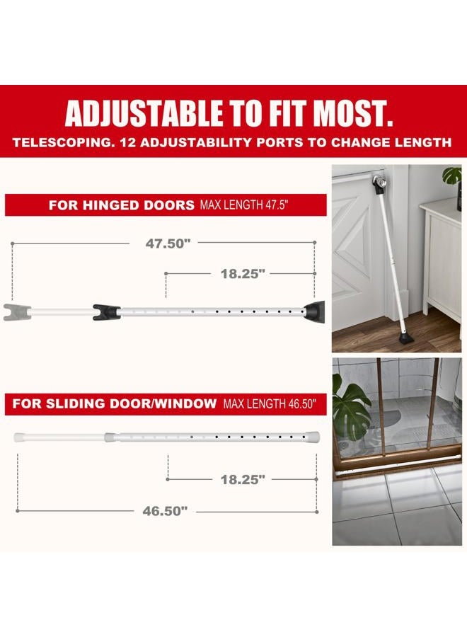 SecurityMan Door Security Bar, Heavy Duty 2-in-1 Door Stoppers Security Bar and Sliding Door Lock Bar (2 Pack) - Perfect Adjustable Door Jammer Door Stopper for Home, Hotel, and Apartment Security - Image 3
